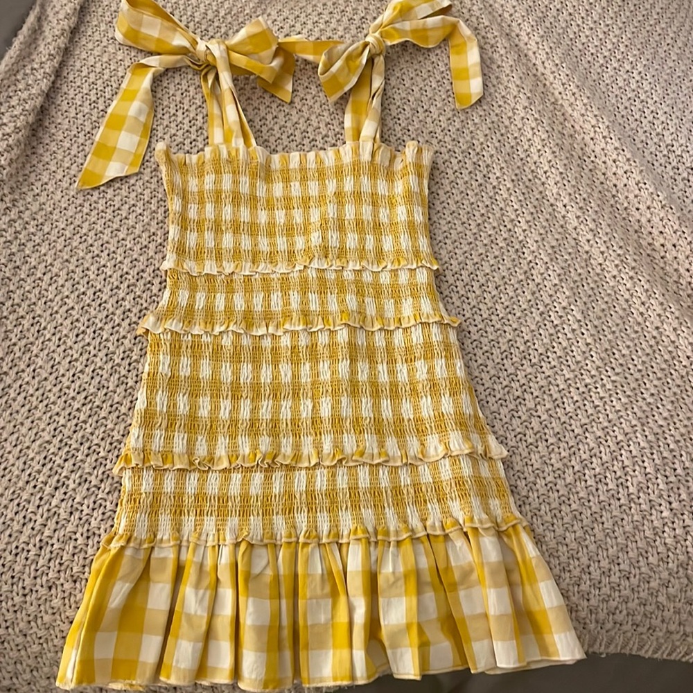 Smocked Yellow Mini Dress